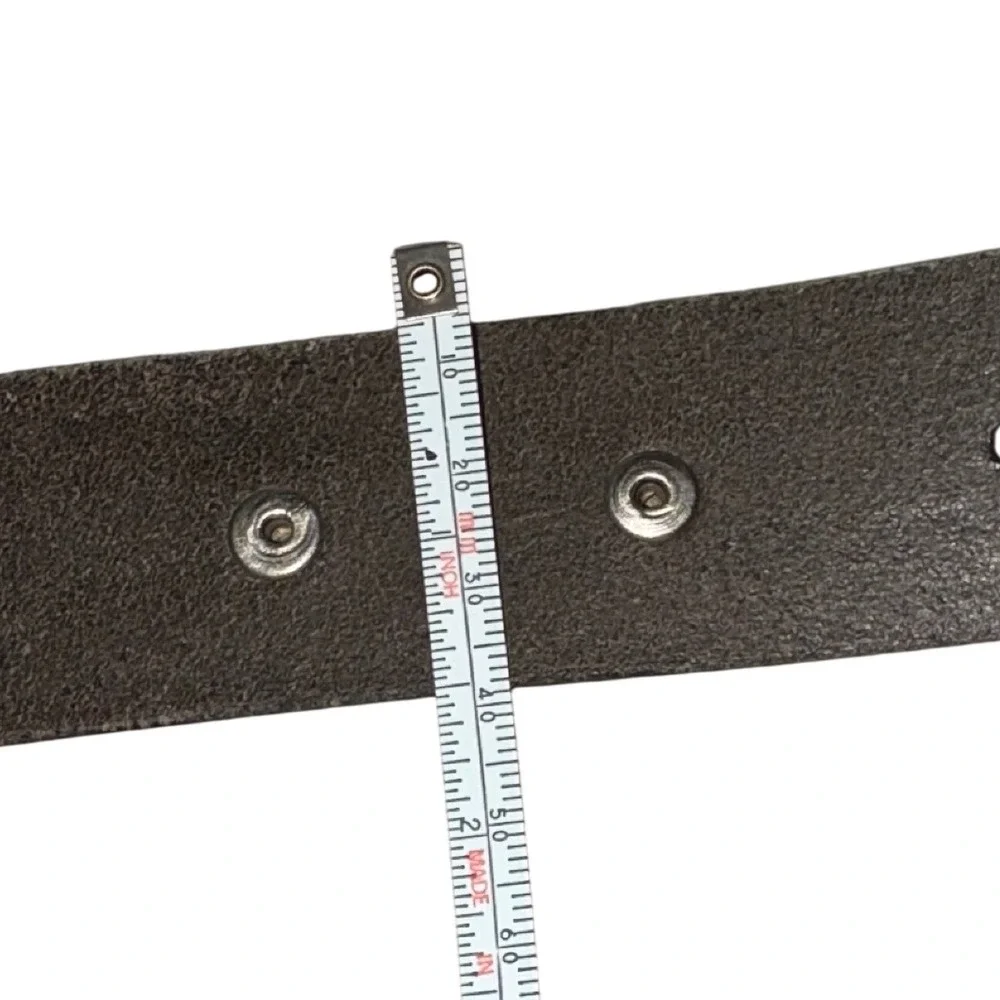 Leather Belt Boho Western Southwestern Embellished‎ Solid Brass Buckle India  LG